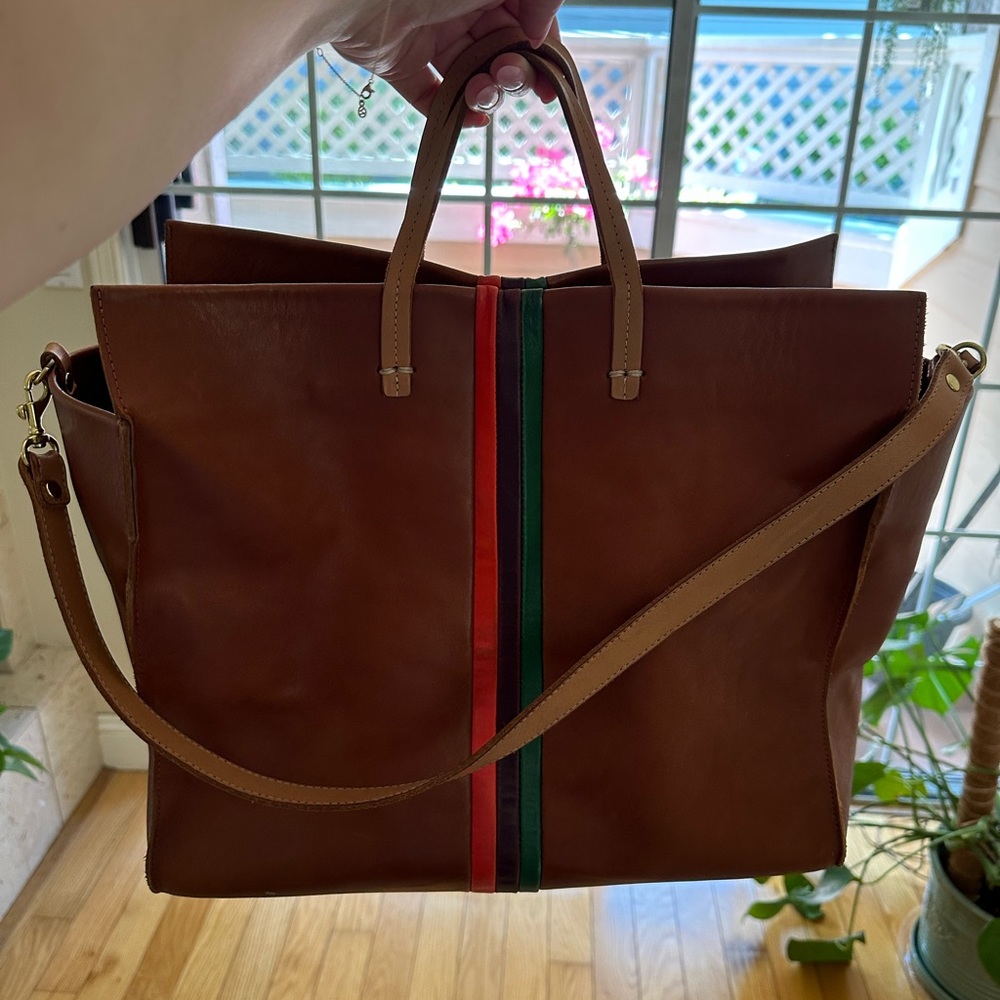 Clare V. Tote Bag - Brown Leather